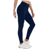 image:imageAlaroo Fleece Lined Leggings Women Fall Winter Thermal Warm Elastic High Waisted Tummy Control Workout Yoga PantsNavy Blue Thin Fleece