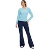 image:imageAlaroo Open Back Workout Tops for Women Long Sleeve Gym Yoga Sport Athletic Shirts Split Back Loose CropLight Blue