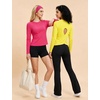 image:imageAlaroo Open Back Workout Tops for Women Long Sleeve Gym Yoga Sport Athletic Shirts Split Back Loose CropYellow