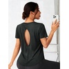 image:imageAlaroo Open Back Workout Tops for Women Short Sleeve Pilates OutfitsBlack