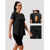 image:imageAlaroo Open Back Workout Tops for Women Short Sleeve Pilates OutfitsBlack