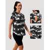 image:imageAlaroo Open Back Workout Tops for Women Short Sleeve Pilates OutfitsBlack Print