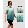 image:imageAlaroo Open Back Workout Tops for Women Short Sleeve Pilates OutfitsBlue Print