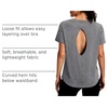 image:imageAlaroo Open Back Workout Tops for Women Short Sleeve Pilates OutfitsGrey