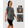 image:imageAlaroo Open Back Workout Tops for Women Short Sleeve Pilates OutfitsLeopard Print