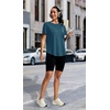 image:imageAlaroo Open Back Workout Tops for Women Short Sleeve Pilates OutfitsNavy