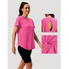 image:imageAlaroo Open Back Workout Tops for Women Short Sleeve Pilates OutfitsPink