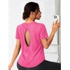 image:imageAlaroo Open Back Workout Tops for Women Short Sleeve Pilates OutfitsPink