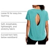 image:imageAlaroo Open Back Workout Tops for Women Short Sleeve Pilates OutfitsTeal