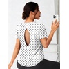 image:imageAlaroo Open Back Workout Tops for Women Short Sleeve Pilates OutfitsWhite Polka Dots