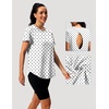 image:imageAlaroo Open Back Workout Tops for Women Short Sleeve Pilates OutfitsWhite Polka Dots