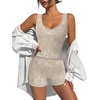 image:imageAlaroo Two Piece Workout Sets for Women Summer Casual Matching Short Set02 Cream Print