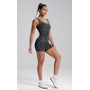 image:imageAlaroo Two Piece Workout Sets for Women Summer Casual Matching Short Set02 Dark Grey Print