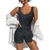 image:imageAlaroo Two Piece Workout Sets for Women Summer Casual Matching Short Set02 Dark Grey Print
