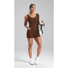 image:imageAlaroo Two Piece Workout Sets for Women Summer Casual Matching Short Set05 Solid Brown