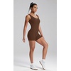 image:imageAlaroo Two Piece Workout Sets for Women Summer Casual Matching Short Set05 Solid Brown