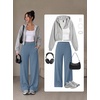 image:imageAlaroo Wide Leg Pants for Women Casual Yoga Tummy ControlBlue