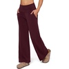 image:imageAlaroo Wide Leg Pants for Women Casual Yoga Tummy ControlDark Wine