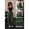 image:imageAlaroo Wide Leg Pants for Women Casual Yoga Tummy ControlGreen