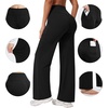 image:imageAlaroo Wide Leg Yoga Pants for Women with 3 Pockets Athletic Casual WorkBlack
