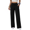 image:imageAlaroo Wide Leg Yoga Pants for Women with 3 Pockets Athletic Casual WorkBlack