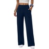 image:imageAlaroo Wide Leg Yoga Pants for Women with 3 Pockets Athletic Casual WorkBlue