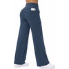 image:imageAlaroo Wide Leg Yoga Pants for Women with 3 Pockets Athletic Casual WorkBlue Striped