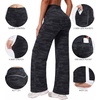 image:imageAlaroo Wide Leg Yoga Pants for Women with 3 Pockets Athletic Casual WorkDark Grey Camo