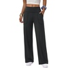 image:imageAlaroo Wide Leg Yoga Pants for Women with 3 Pockets Athletic Casual WorkGrey