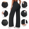 image:imageAlaroo Wide Leg Yoga Pants for Women with 3 Pockets Athletic Casual WorkGrey