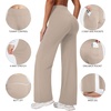 image:imageAlaroo Wide Leg Yoga Pants for Women with 3 Pockets Athletic Casual WorkKhaki