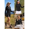 image:imageAlaroo Womens 14 Zip Long Sleeve Shirts Fishing Workout TopsBlack