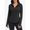 image:imageAlaroo Womens 14 Zip Long Sleeve Shirts Fishing Workout TopsBlack