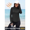 image:imageAlaroo Womens 14 Zip Long Sleeve Shirts Fishing Workout TopsBlack