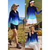 image:imageAlaroo Womens 14 Zip Long Sleeve Shirts Fishing Workout TopsBlue Gradient
