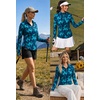 image:imageAlaroo Womens 14 Zip Long Sleeve Shirts Fishing Workout TopsBlue Print