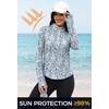 image:imageAlaroo Womens 14 Zip Long Sleeve Shirts Fishing Workout TopsBlue White Floral