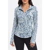 image:imageAlaroo Womens 14 Zip Long Sleeve Shirts Fishing Workout TopsBlue White Floral