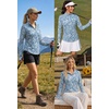 image:imageAlaroo Womens 14 Zip Long Sleeve Shirts Fishing Workout TopsBlue White Floral