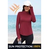 image:imageAlaroo Womens 14 Zip Long Sleeve Shirts Fishing Workout TopsBurgundy