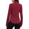image:imageAlaroo Womens 14 Zip Long Sleeve Shirts Fishing Workout TopsBurgundy