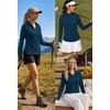 image:imageAlaroo Womens 14 Zip Long Sleeve Shirts Fishing Workout TopsNavy
