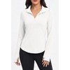 image:imageAlaroo Womens 14 Zip Long Sleeve Shirts Fishing Workout TopsOffwhite