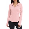 image:imageAlaroo Womens 14 Zip Long Sleeve Shirts Fishing Workout TopsPink