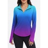 image:imageAlaroo Womens 14 Zip Long Sleeve Shirts Fishing Workout TopsRainbow Gradient