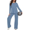 image:imageAlaroo Womens 2 Piece Workout Sets Pilates Yoga Outfits Gym Active WearBlue