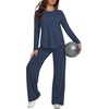 image:imageAlaroo Womens 2 Piece Workout Sets Pilates Yoga Outfits Gym Active WearNavy