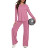 image:imageAlaroo Womens 2 Piece Workout Sets Pilates Yoga Outfits Gym Active WearPink
