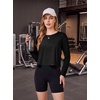 image:imageAlaroo Womens Long Sleeve Shirts Oversize Crop Top Workout OutfitsBlack