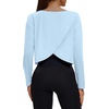 image:imageAlaroo Womens Long Sleeve Shirts Oversize Crop Top Workout OutfitsBlue